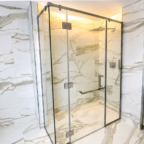 square fitting shower glass partition in Dubai